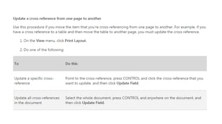 Mail merge, cross referencing | PPT