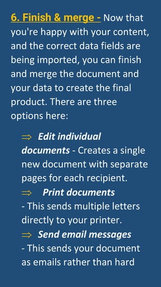Mail merge in MS word MobView | PDF
