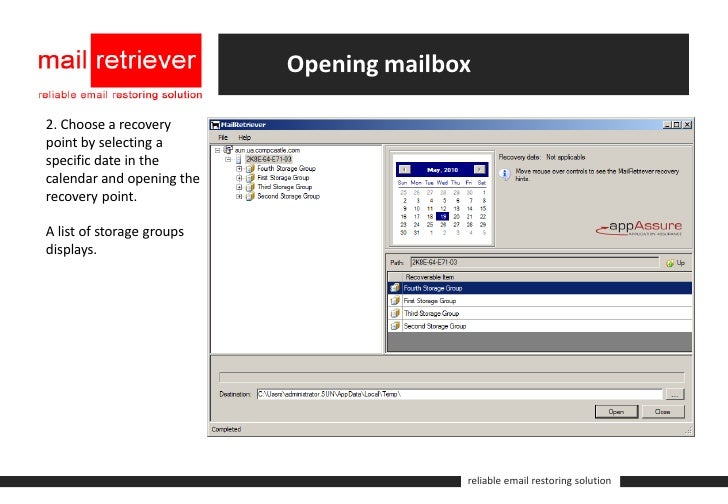 Email Recovery Opening Mailbox with MailRetriever for DPM