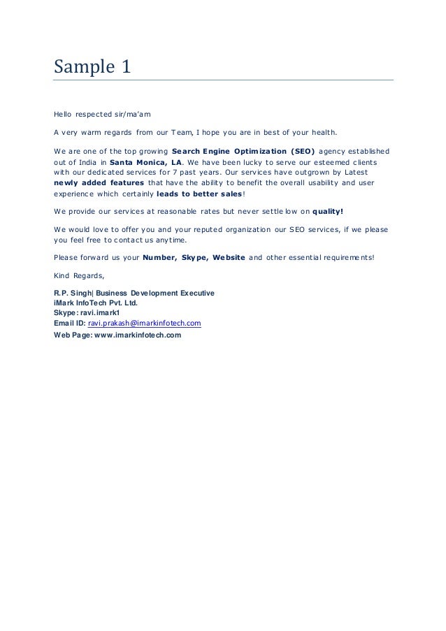 Mail Samples For Business Proposals