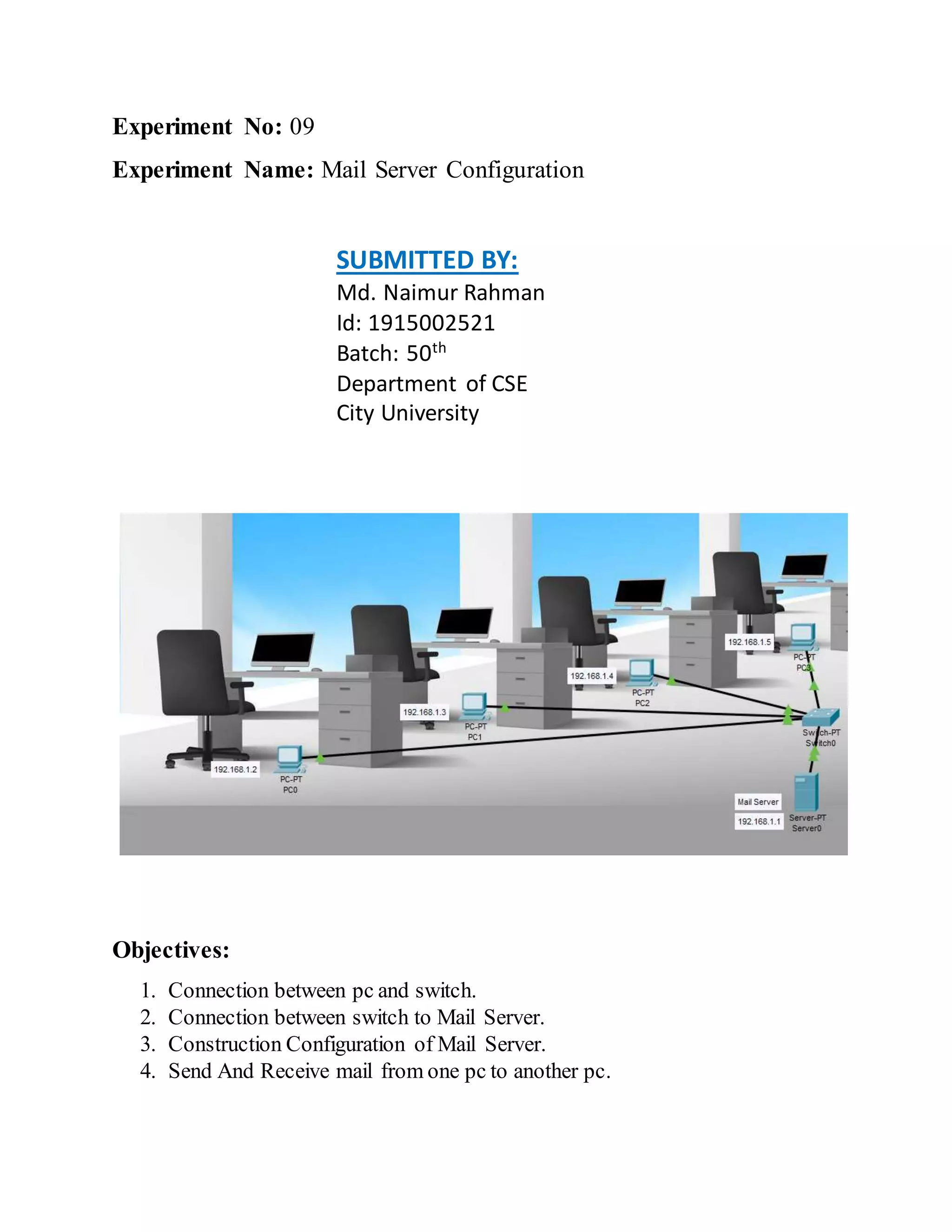 Mail Server Configuration in Cisco Packet Tracer | PDF
