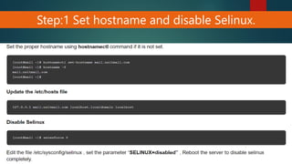 Step:1 Set hostname and disable Selinux.
 