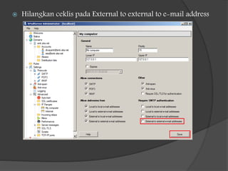  Hilangkan ceklis pada External to external to e-mail address
 