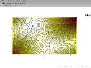 Markov Chain Monte Carlo Methods
  Motivation and leading example
     Missing variable models




                                                    Likeli
           3
           2
      µ2

           1
           0
           −1




                       −1          0   1    2   3

                                       µ1
 