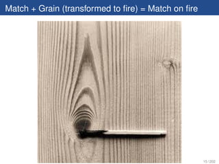Match + Grain (transformed to ﬁre) = Match on ﬁre




                                                    15 / 202
 
