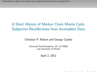 A short history of MCMC | PPT