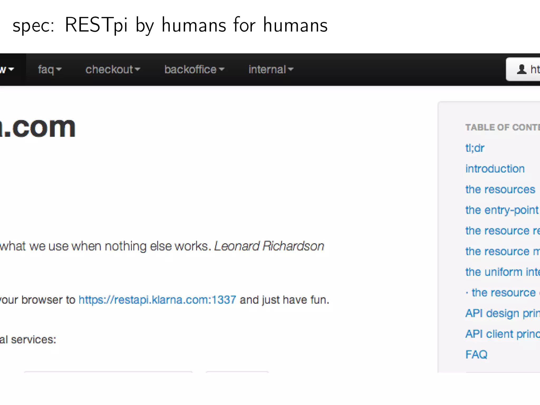 spec: RESTpi by humans for humans
 