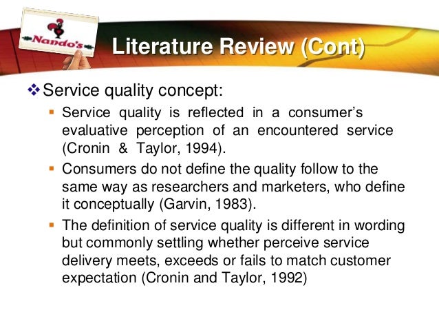 literature review in service quality