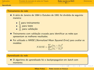 Redes neurais em finanças