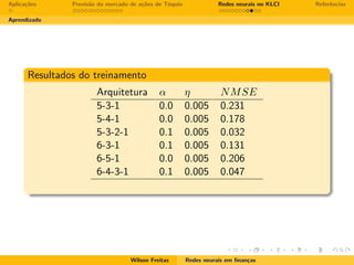 Redes neurais em finanças