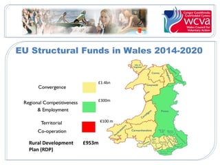 EU Structural Funds in Wales 2014-2020
£1.4bn
£300m
€100 m
Rural Development
Plan (RDP)
£953m
 