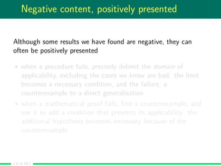 Dealing with negative results