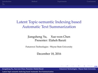 Latent Topic-semantic Indexing based Automatic Text Summarization | PPT