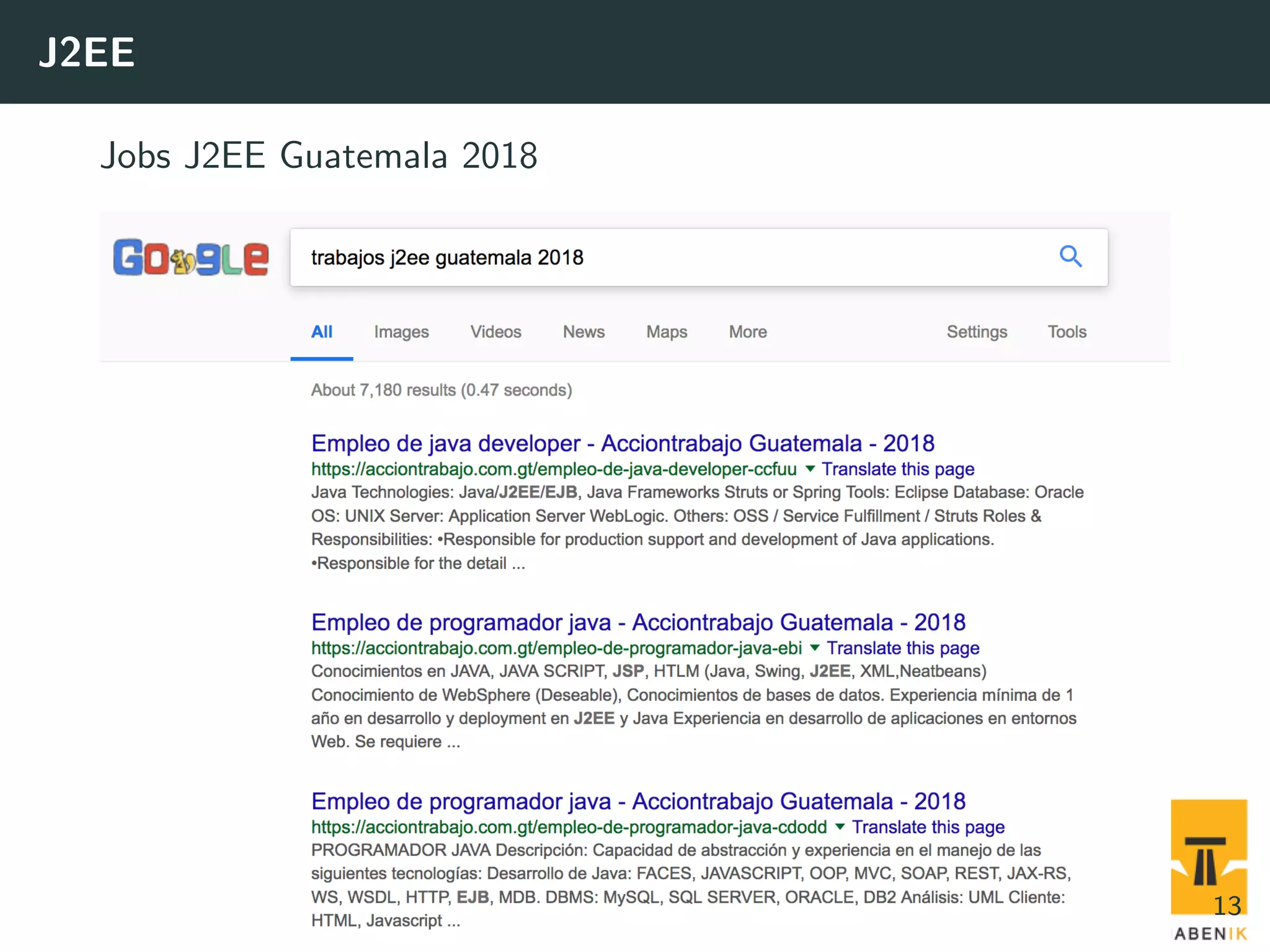 J2EE Jobs J2EE Guatemala 2018 13 
