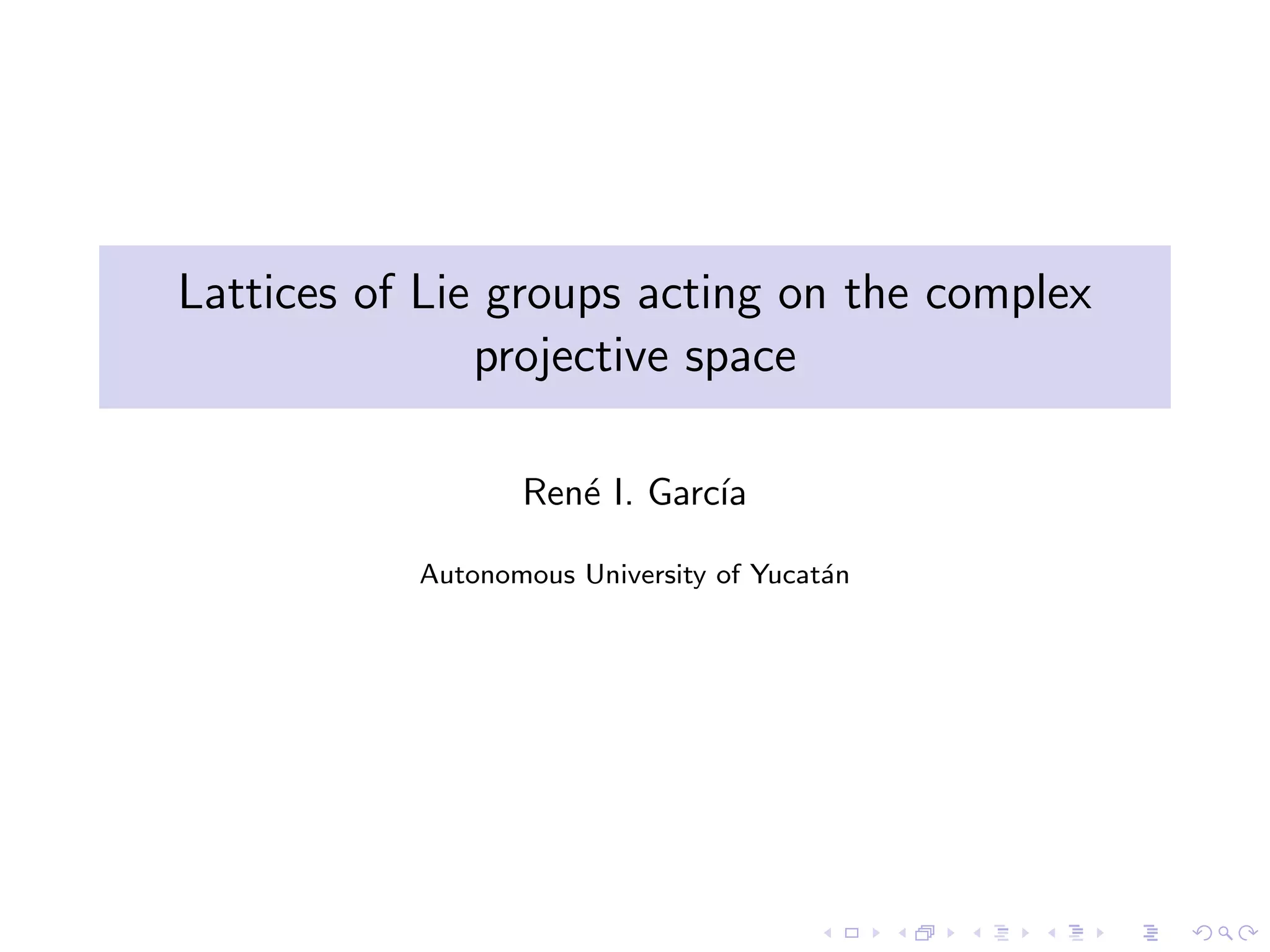 Lattices of Lie groups acting on the complex projective space PPT