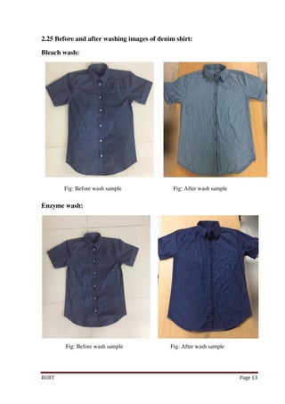 different washing effect on denim shirt