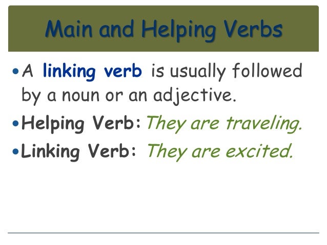 Main and helping verbs lesson