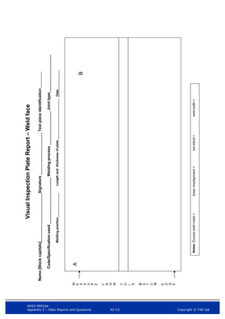 WIS5-90516b
Appendix 2 – Plate Reports and Questions A2-13 Copyright © TWI Ltd
 