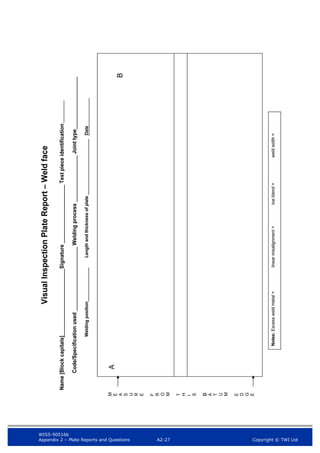 WIS5-90516b
Appendix 2 – Plate Reports and Questions A2-27 Copyright © TWI Ltd
 