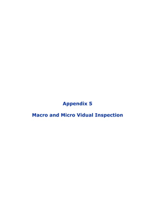Appendix 5
Macro and Micro Vidual Inspection
 
