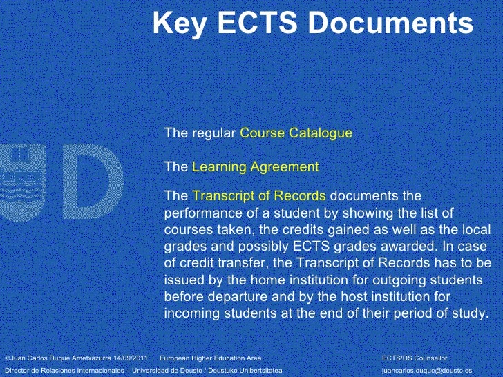 Main Characteristics Of Ects Ver 11 11 17