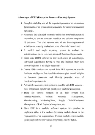 A STUDY ON THE EFFECTIVENESS OF ERP SYSTEM | PDF