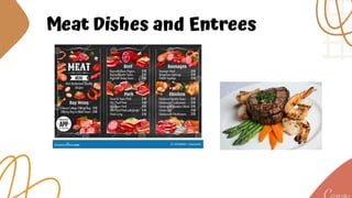 Menu Meat Entrees The Main Dishes and Entrees ndhfbrhfbhrbh | PDF