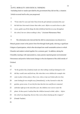 LOVE AND CRITICAL THINKING