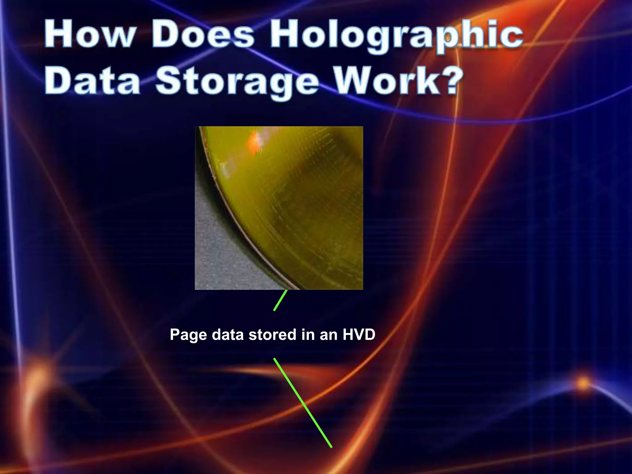 Page data stored in an HVD
 
