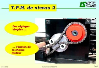 T.P.M. de niveau 2 Des réglages simples ... …  Tension de la chaîne moteur 