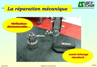 La réparation mécanique   Vérifications dimensionnelles ... avant échange standard . 