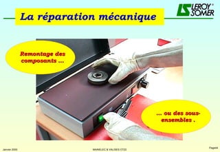 La réparation mécanique   Remontage des composants ... …  ou des sous- ensembles . 