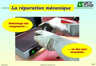 La réparation mécanique   Remontage des composants ... …  ou des sous- ensembles . 