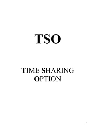 TSO

TIME SHARING
   OPTION




               1
 