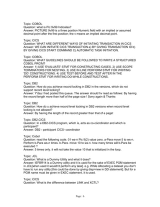 Mainframe interview | DOC