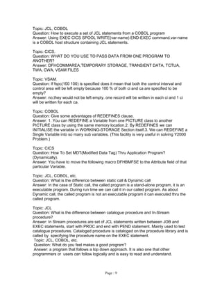 Mainframe interview | DOC