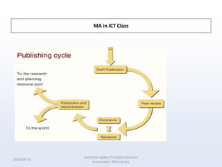 MA in ICT Class
2014-08-15
Surendra Jugdav, Principal Librarian:
Humanities Wits Library
 