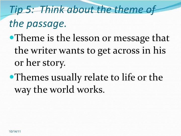 What is a passage in a story?