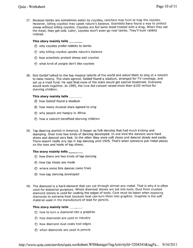 Main idea passages | PDF
