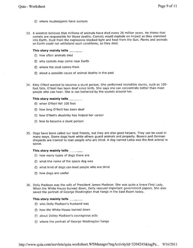 Main idea passages | PDF