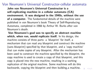 Neumann Automata Main ideas behind Artificial Life | PDF