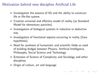 Main ideas behind Artificial Life | PDF