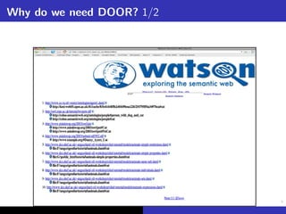 Why do we need DOOR? 1/2
 