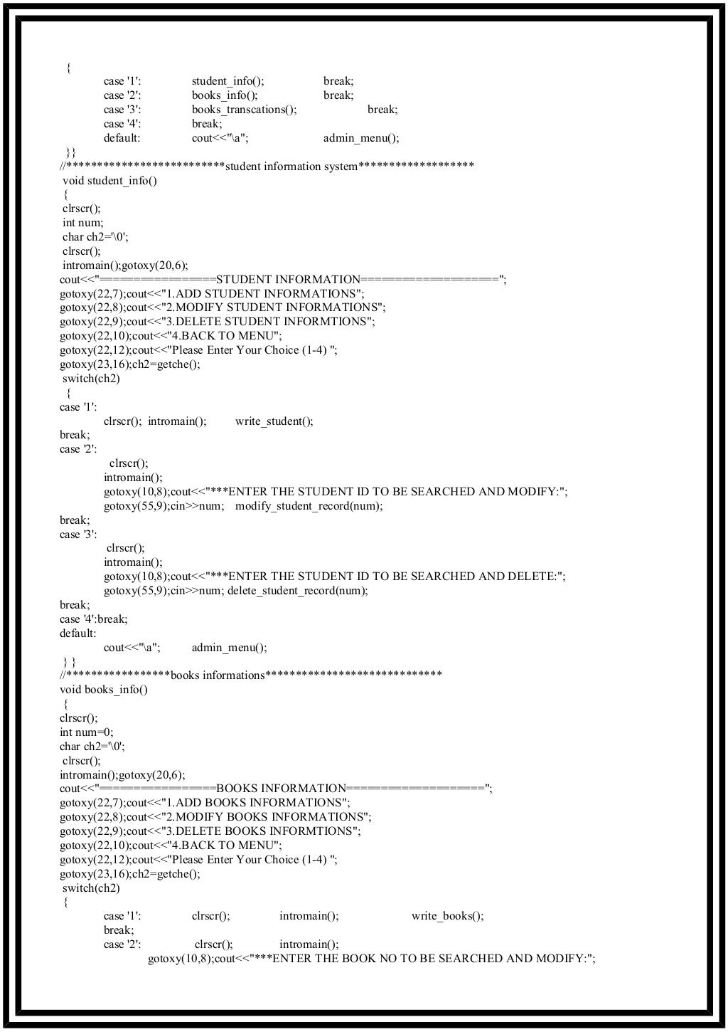 Library Management System in c++