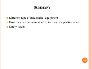 Program and Schedule of Preventive Maintenance in Mechanical Equipment ...