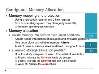 Main Memory Management in Operating System | PPTX | Operating Systems ...