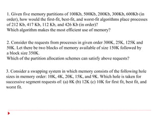 Main Memory Management in Operating System | PPTX