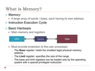 Main Memory Management in Operating System | PPTX