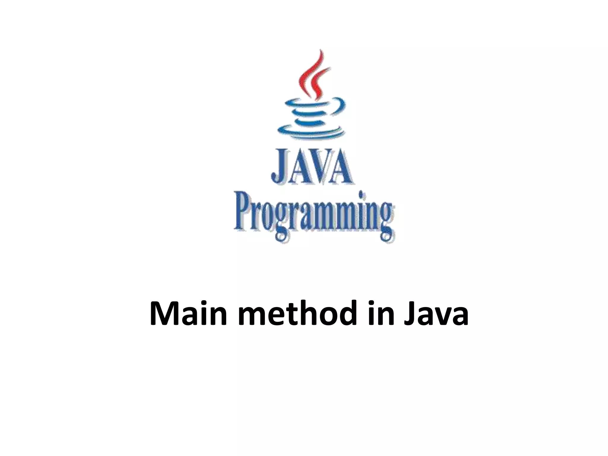 Main method in java | PPT