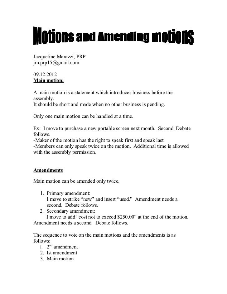 Main motions.09.12.2012